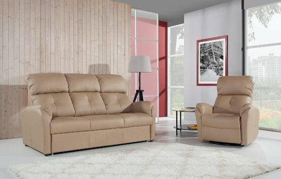 Echtleder Sofagarnitur 3+1 Sitz Modernes Sofa Couch Design Polster