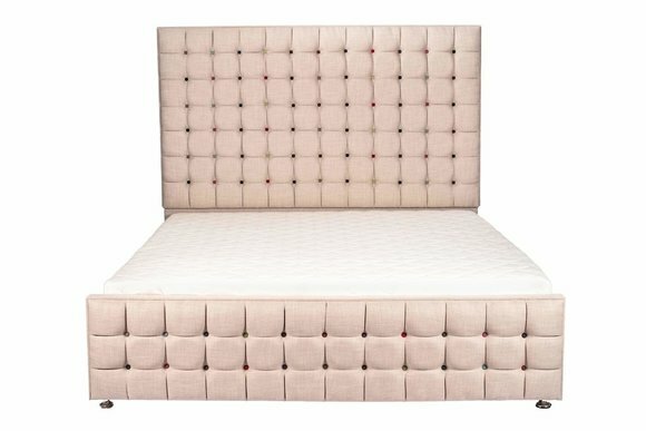 Luxus Samt Textil Bett Doppel Design Chesterfield Klassische Betten Neu