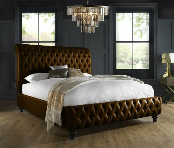 Designer Polsterbett Bett Betten Hotel Chesterfield Hotelbett Kunstleder