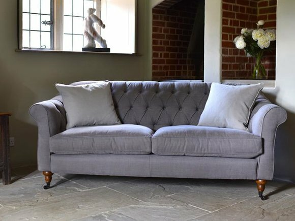 Chesterfield 3 Sitzer Sofa Stoffsofa Couch Polster Sitz Garnitur 3er