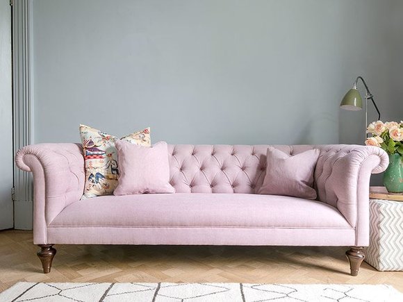 Chesterfield Textil Polster Design Sofa Luxus Couch Klassische Sofa