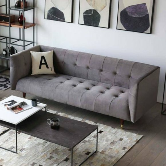 Chesterfield 3 Sitzer Sofa Stoffsofa Couch Polster Sitz Garnitur 3er
