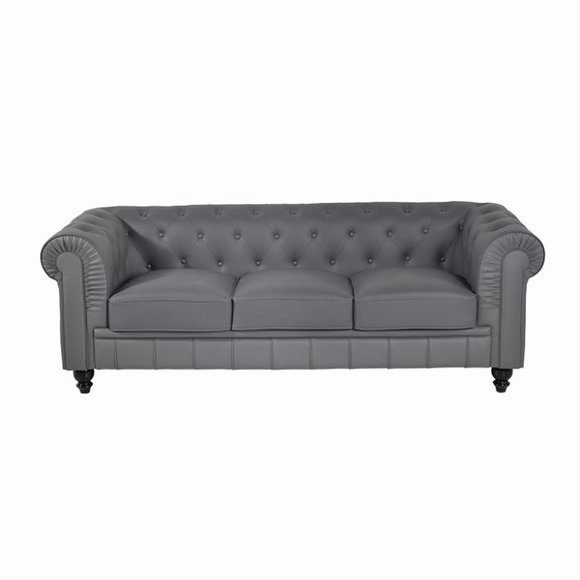 Couch Grau Chesterfield Büro Sofa Emfpangs Couchen Leder Textil