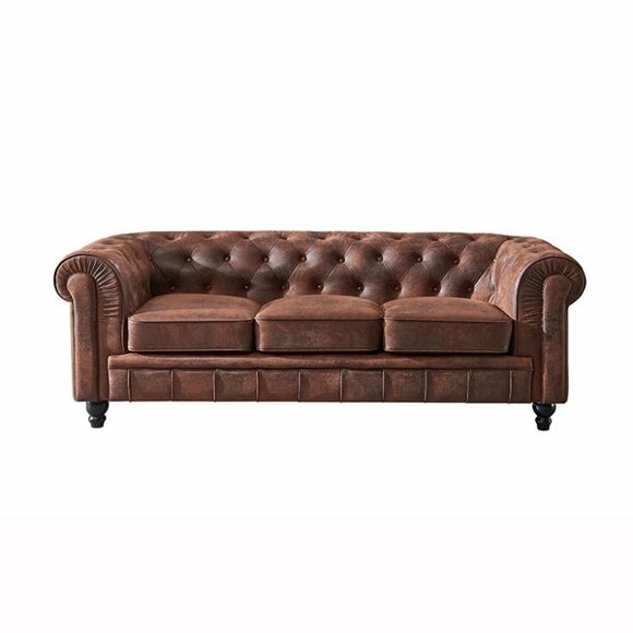 Chesterfield Sofa Couch Polster Stoff Leder Couchen Polster Garnitur