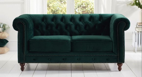 jvmoebel ® - Textil Sofa Couch - Grüne Polster Zweisitzer Couch