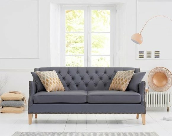 Couch Graue Chesterfield Büro Sofa Emfpangs Couchen Leder Textil