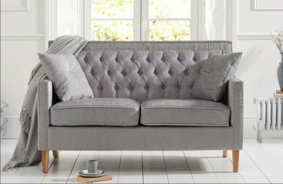 Graue Royal Couch - Luxus Chesterfield Möbel # Polster Design Möbel