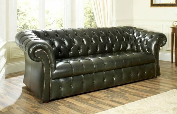 Grüne Chesterfield Sofa Couch Polster Stoff Leder Couchen Polster