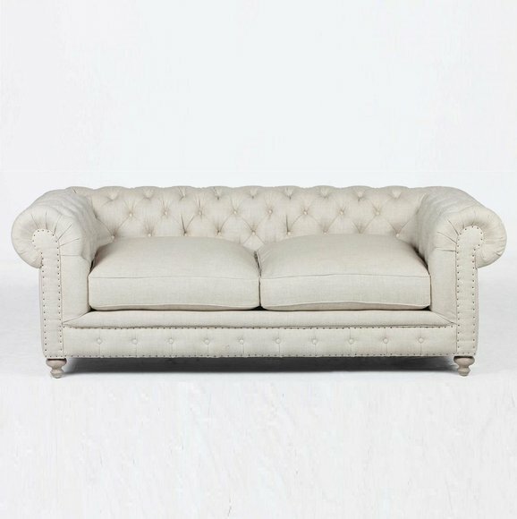 Luxus Chesterfield Dreisitzer Klassische Leder Polster Couch England