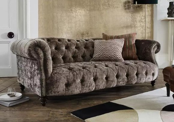 Chesterfield Sofa Couch Polster Stoff Leder Couchen Polster Garnitur