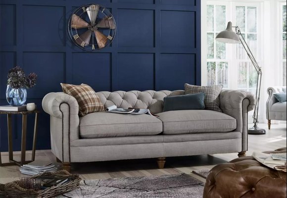 Chesterfield Sofa Couch Polster Stoff Leder Couchen Polster Garnitur
