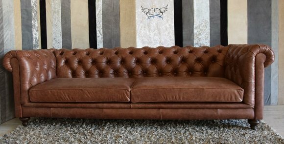 Chesterfield Sofa Couch Polster Stoff Leder Couchen Polster Garnitur
