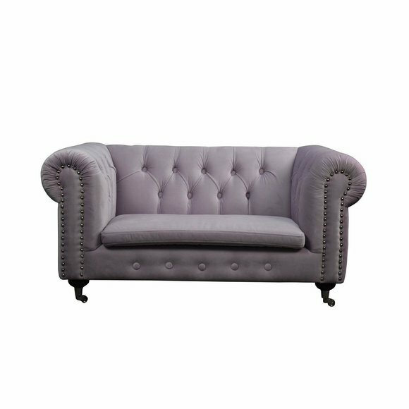 Chesterfield 2 Sitzers Klassische Luxus Barock Rokoko Sofa Textil Leder