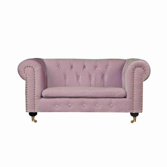 Pink Chesterfield Sofa Couch Polster Stoff Leder Couchen Polster