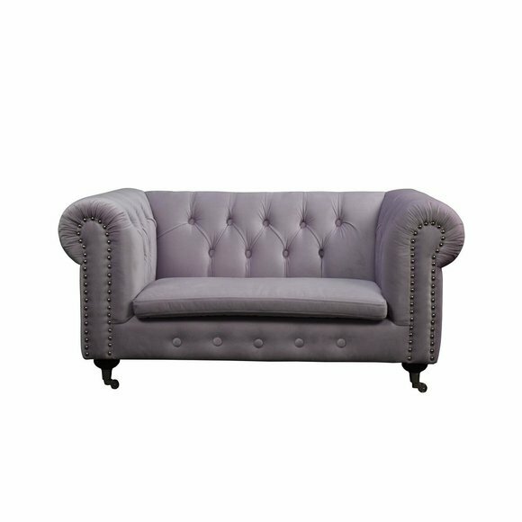 Chesterfield 2 Sitzers Klassische Luxus Barock Rokoko Sofa Textil Leder