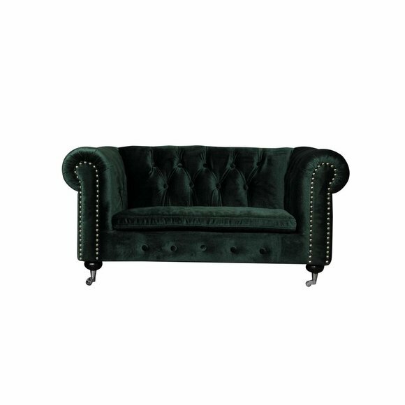 Chesterfield 2 Sitzer Klassische Luxus Barock Rokoko Sofa Textil Leder