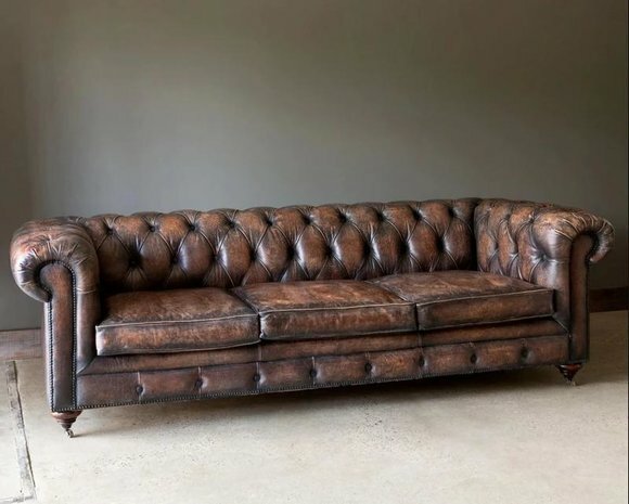 Chesterfield Leder Sofa Couch Englische Stil Möbel Sitz Polster