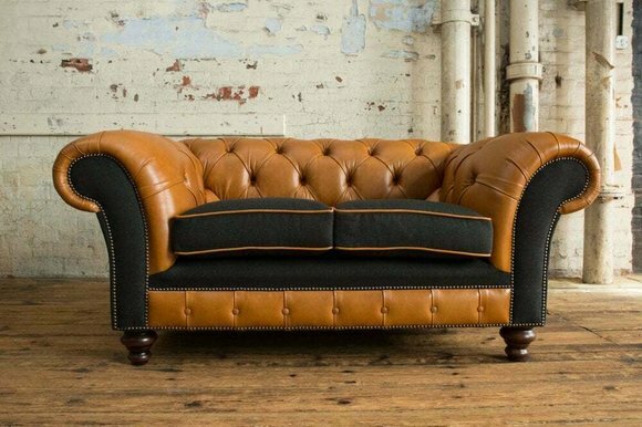 jvmoebel ® Leder Sofa Couch - Design Polster Zweisitzer Couch