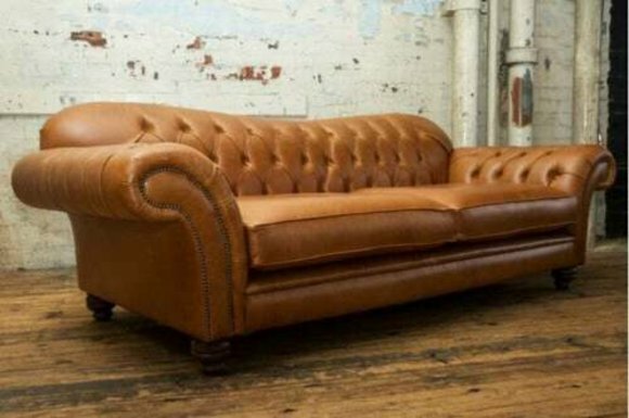 Cheesterfield Luxus Designer Couch - Ideale Büro Wohnzimmer - Sofa