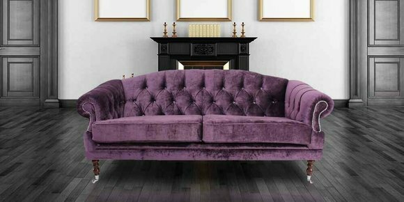 Barock Rokoko Sofa Couch Textil Samt Chesterfield - Designer Couchen