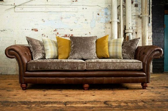 Klassische Luxus Barock Rokoko Sofa Couch Chesterfield Sofa Textil