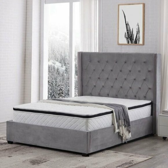 Bett Chesterfield Polsterbett Luxus Schlafzimmer Design Betten Textil Leder
