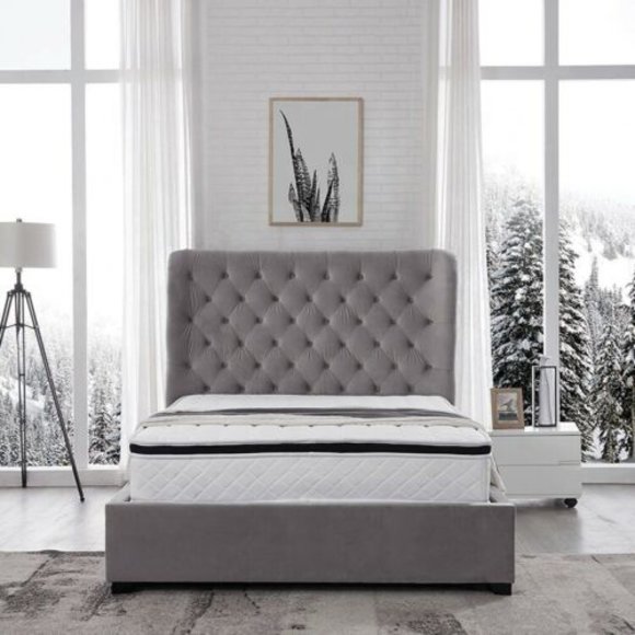 Design Chesterfield Leder Bett Hotel Betten Schlafzimmer Neu Samt Polster