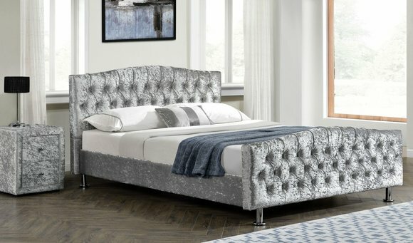Chesterfield Designer Bett Schlafzimmer Textil Leder Polster 140/160/180/200 cm