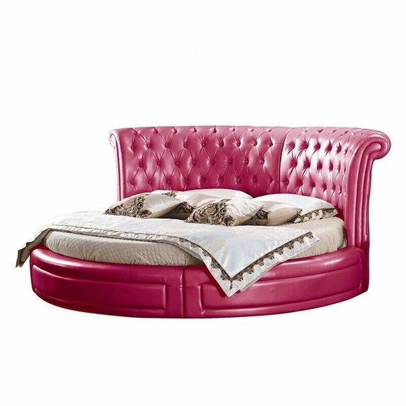 Rundes Klassisches Bett Chesterfield Betten Polster Runde Betten Leder