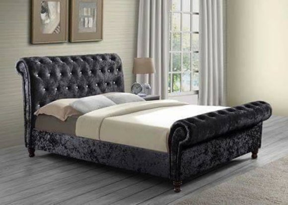 Chesterfield Hotel Doppel Leder Bett Schlafzimmer Polster Luxus Betten