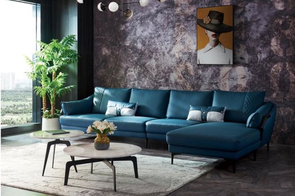 Italienische Polster Sitz Ecke Leder Couch Moderne Garnitur Wohnlandschaft