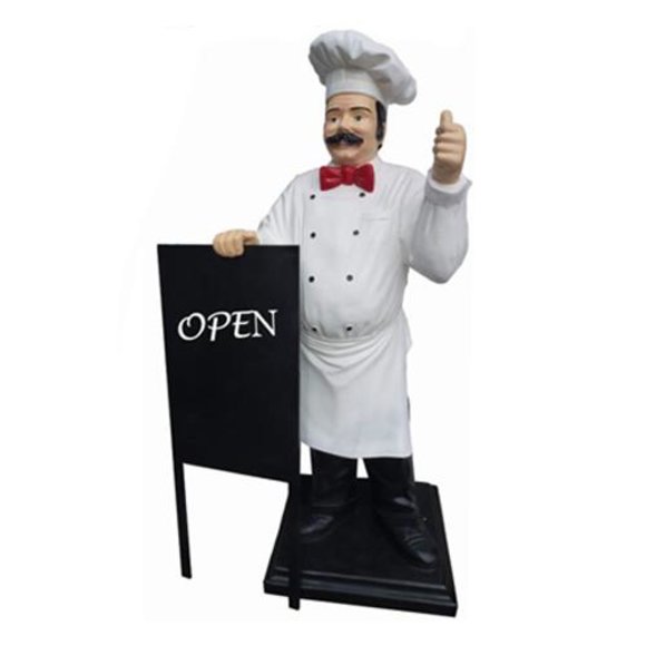 Advertising Sculpture Chef Menü Message Board Dekoration Statue Restaurant