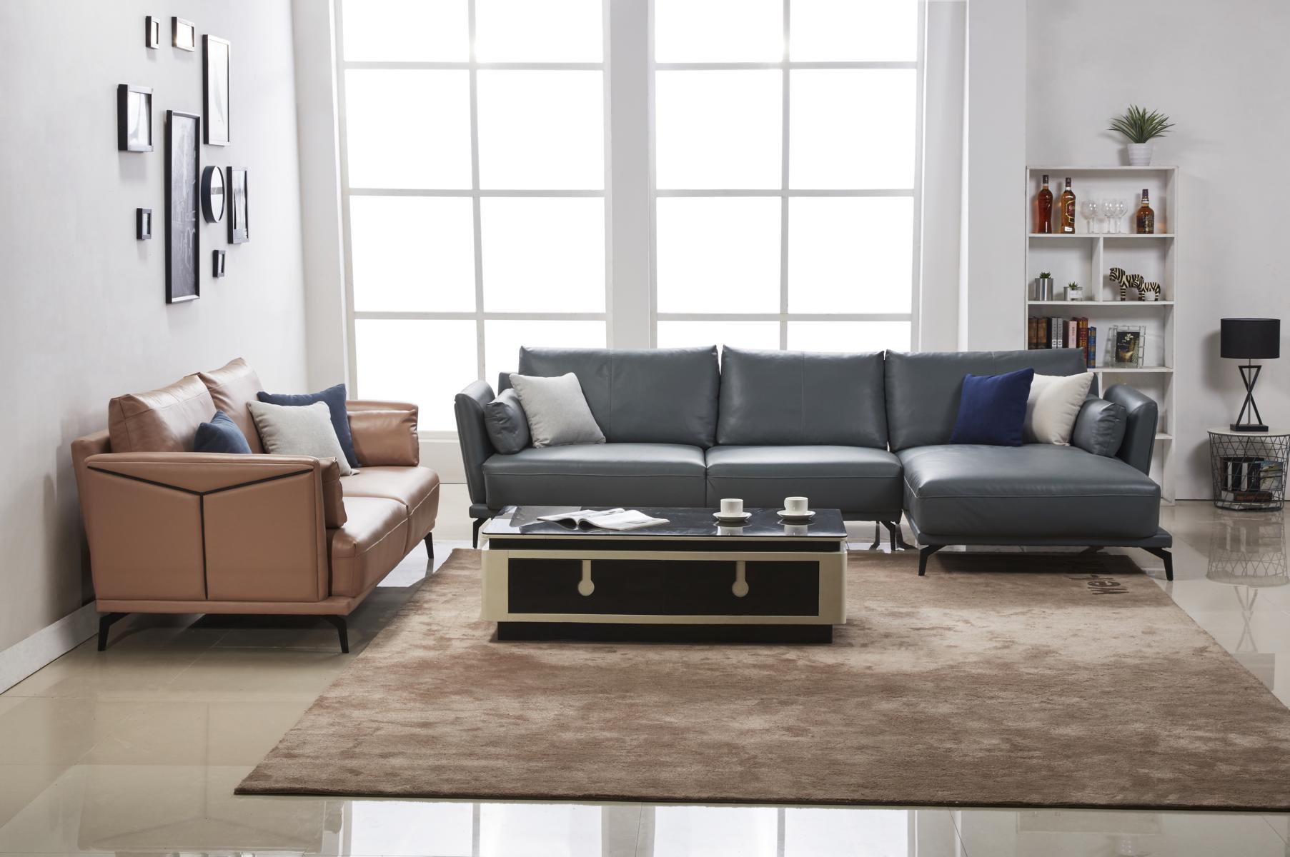 Designer Sofa Couch Ecksofa mit Hocker Polster Garnitur Wohnlandschaft