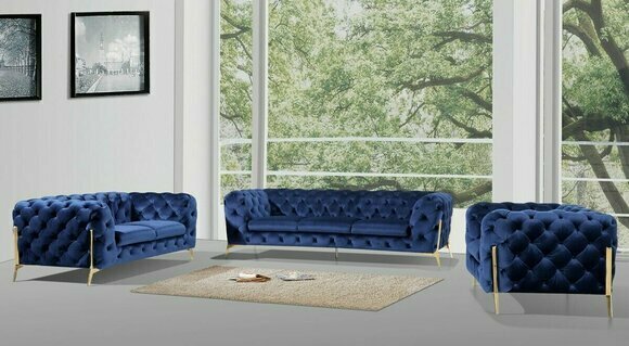 Italienische Sofa 2x Einsitzer Couch Set Polster Set Chesterfield Neu 1+1 Sitz