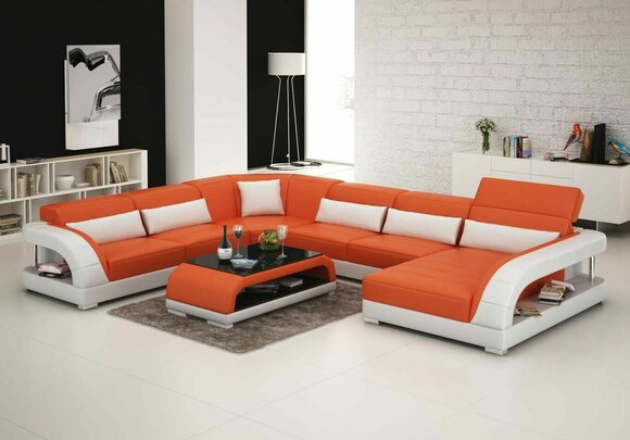 Sofa Couch Wohnlandschaft Eckgarnitur Ecksofa Polster Garnitur Sofas