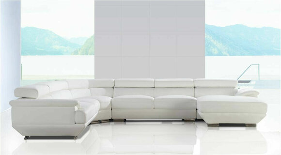 Design Ecksofa Leder Sofa Couch Polster Eck Sitz Wohnlandschaft Garnitur