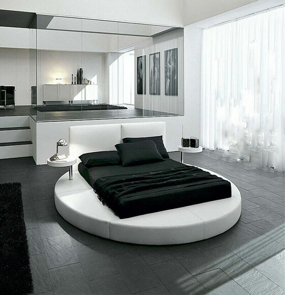Rundes Bett Rund Design Betten Leder Doppel Luxus Hotel Gestell Schlaf