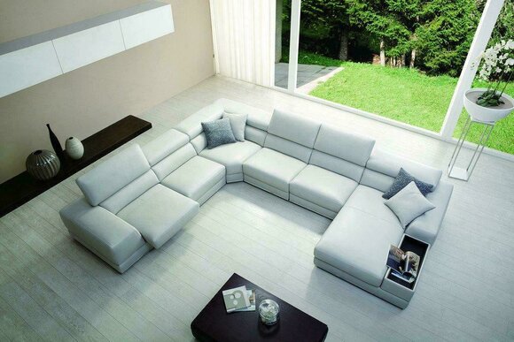 Relax Wohnlandschaft U Form Ecksofa Couch Sofa Ledersofa Garnitur
