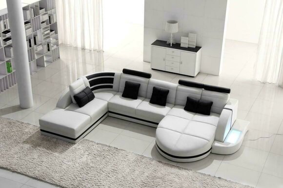 Ecksofa Ledersofa Big XXL U Form Wohnlandschaft Sofa Couch Garnitur Sofas Ecke