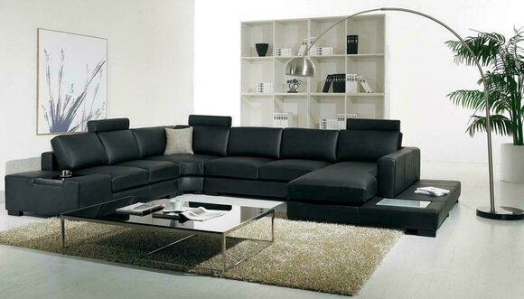 Ledersofa Designer Sofa U Form Wohnlandschaft Couch Polster Ecksofa