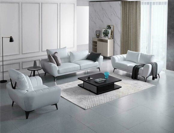Ledersofa Couch Wohnlandschaft 3+2 Sitzer Garnitur Design Modern Sofa