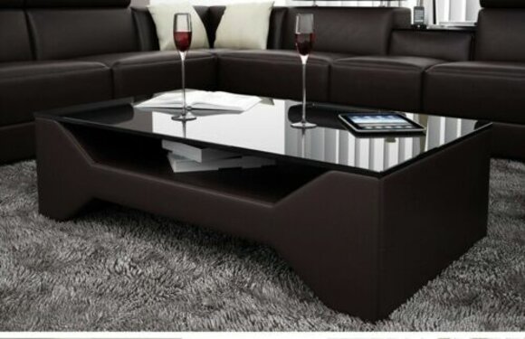 Klassischer Luxus Designer Couchtisch Sofa Wohnzimmer Tisch Leder