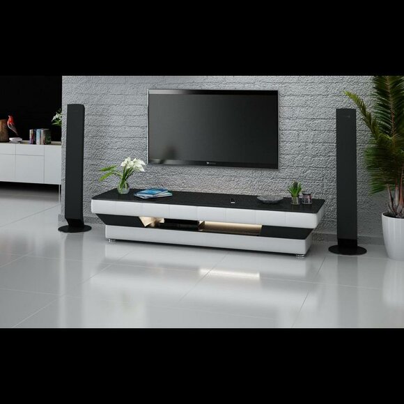 Sideboard Leder Schrank Kommode Kommoden Low Board Regal Wohnzimmer