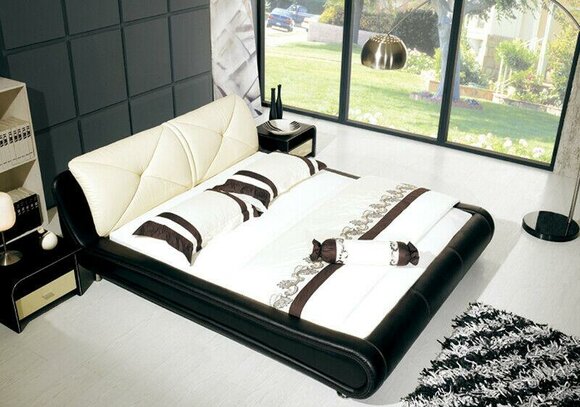 Leder Bett Polster Design Luxus Doppel Hotel Betten Holz Schlaf Zimmer