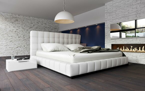 Designer Polsterbett Bett Betten Lederbett Doppelbett Ehebett Designerbett