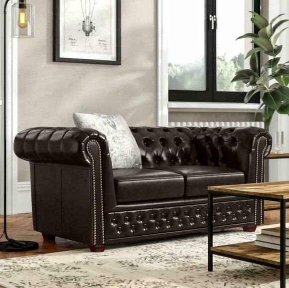 Design Sofa 2 Sitzer Couch Chesterfield Polster Sitz Garnitur Leder Textil Neu