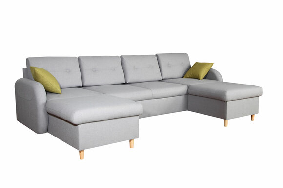 Wohnlandschaft Ecksofa Stoff U-Form Bettfunktion Couch Design Polster