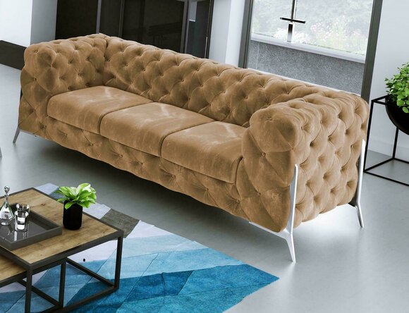 Chesterfield Dreisitzer Bequeme Designer Wohnzimmer 3 Sitzer Couch Polster