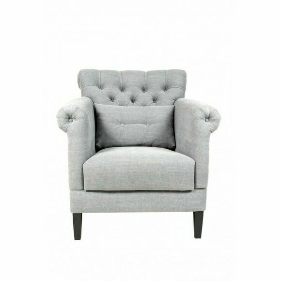 Sessel Club Lounge Designer Stuhl Polster Sofa 1 Sitzer Relax Fernseh Grau