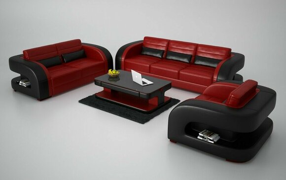 Sofagarnitur 3+2+1 Sitzer Set Design Sofa Polster Couchen Couch Modern